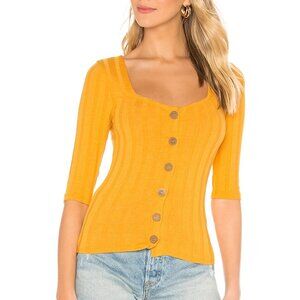 Free People Central Park Cardi in Gold